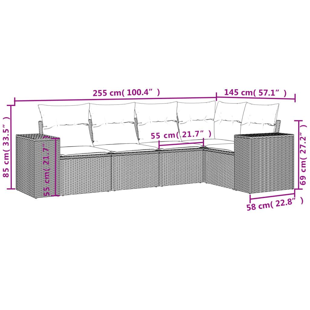 VidaXL Garten sofagarnitur poly-rattan