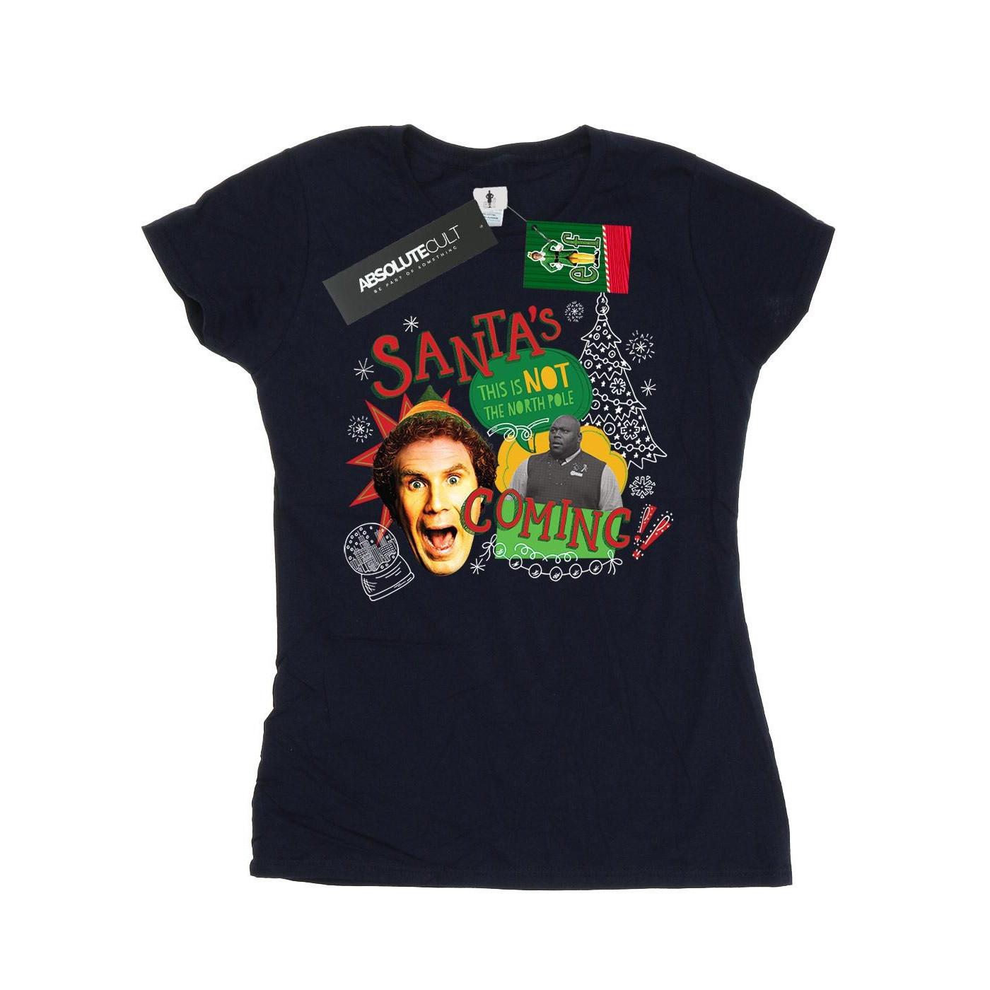 Elf Santa's Coming Print T-Shirt