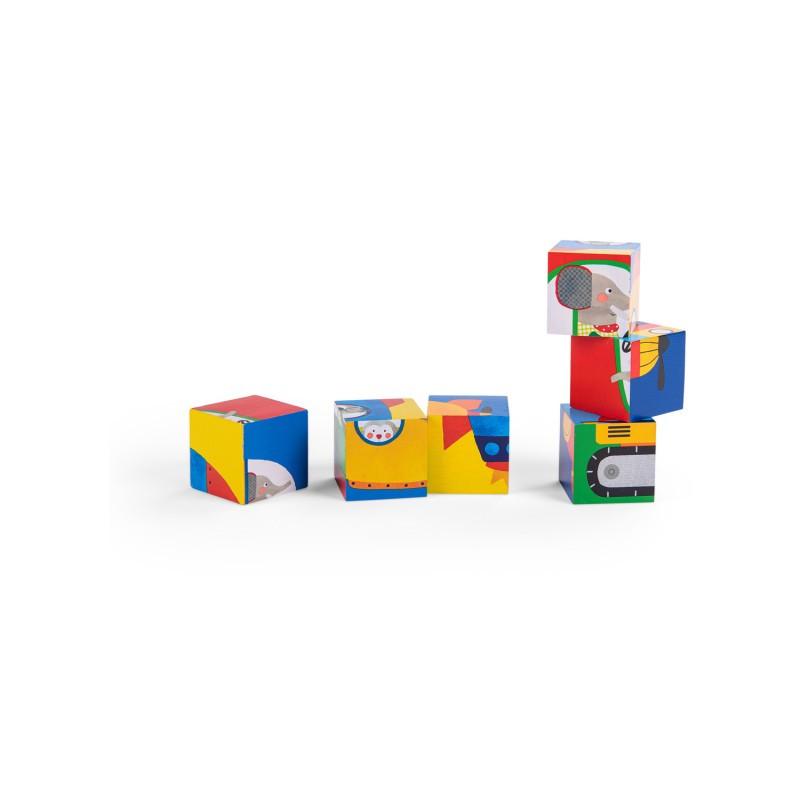 Moulin Roty 6-teiliges Würfel-Puzzle, Les Popipop
