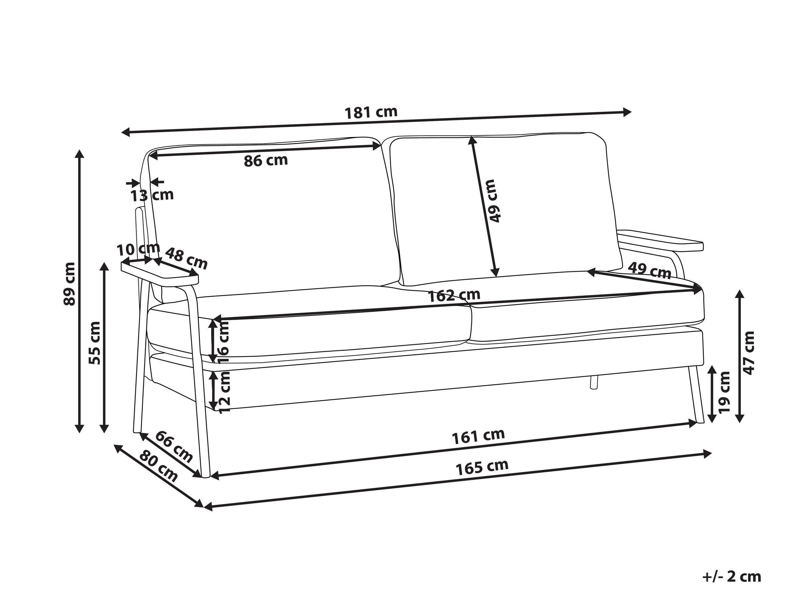 Beliani 3 Sitzer Sofa aus Polyester Klassisch AKRANES