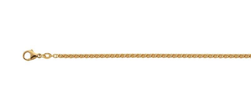 MUAU Schmuck Collier Zopf Gelbgold 750, 2.5mm, 55cm