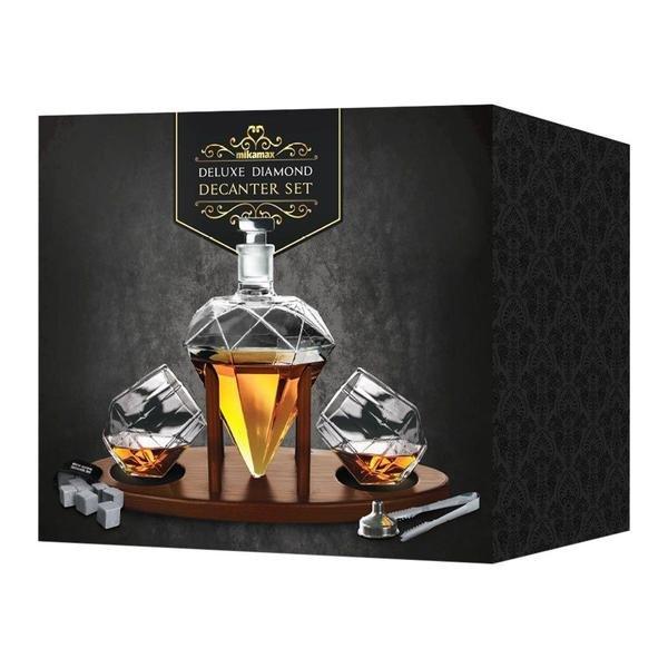 Mikamax Dekanter mit zwei Gläsern und Tablett - Diamant
