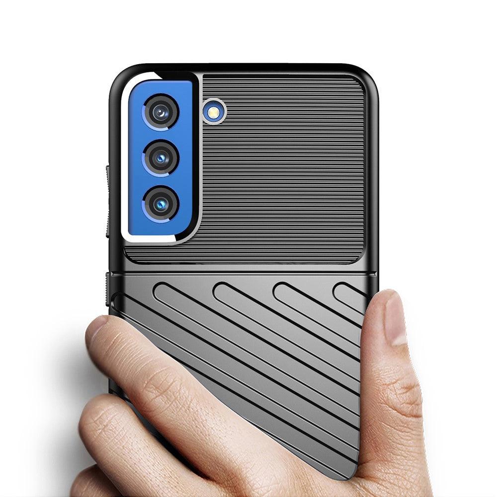 Cover-Discount Galaxy S21 Fe - Textur Gummi Hülle Schwarz