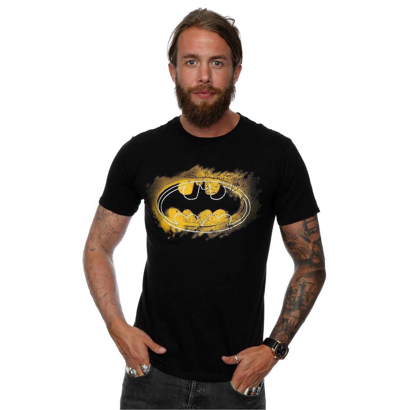 BATMAN Logo Spray Kurzarm T-Shirt