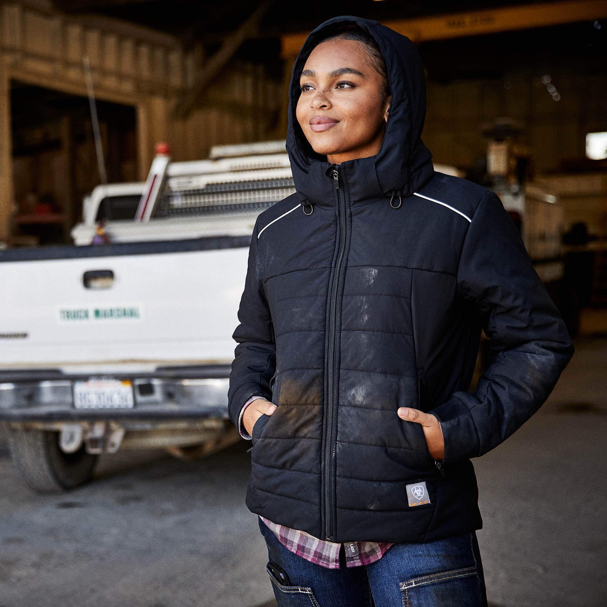 Ariat iolierende daunenjacke damen rebar valkyrie tretch canva