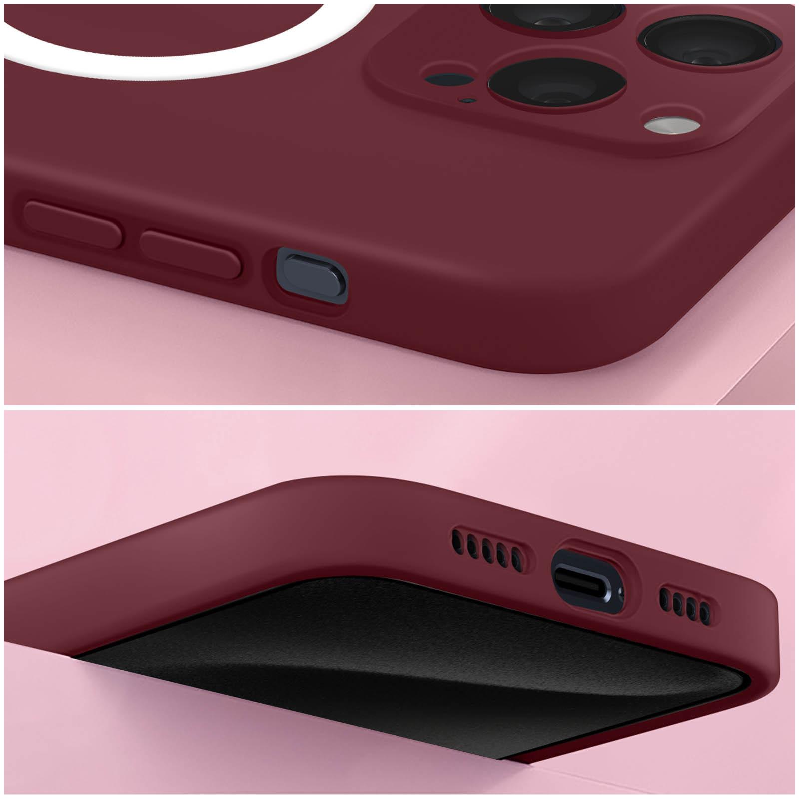 Avizar Magsafe Hülle iPhone 15 Pro Max Weinrot