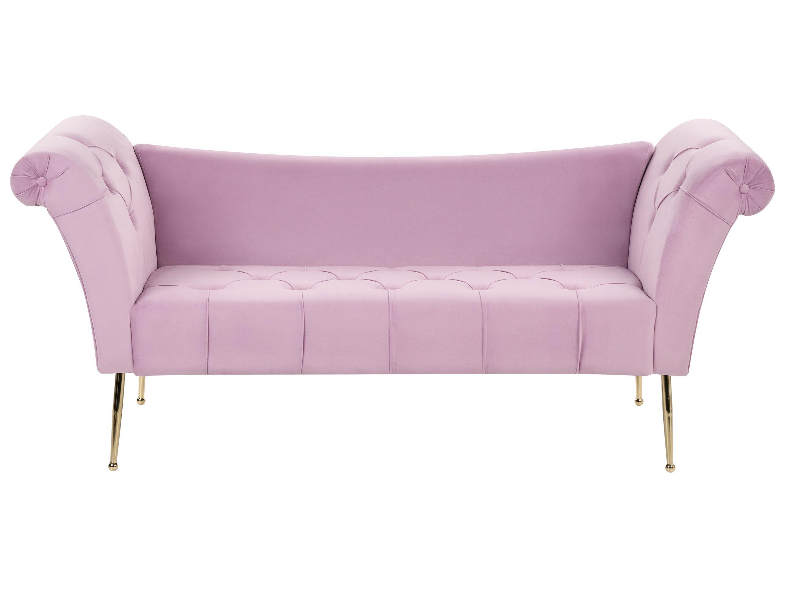 Beliani Chaiselongue aus Samtstoff Retro NANTILLY