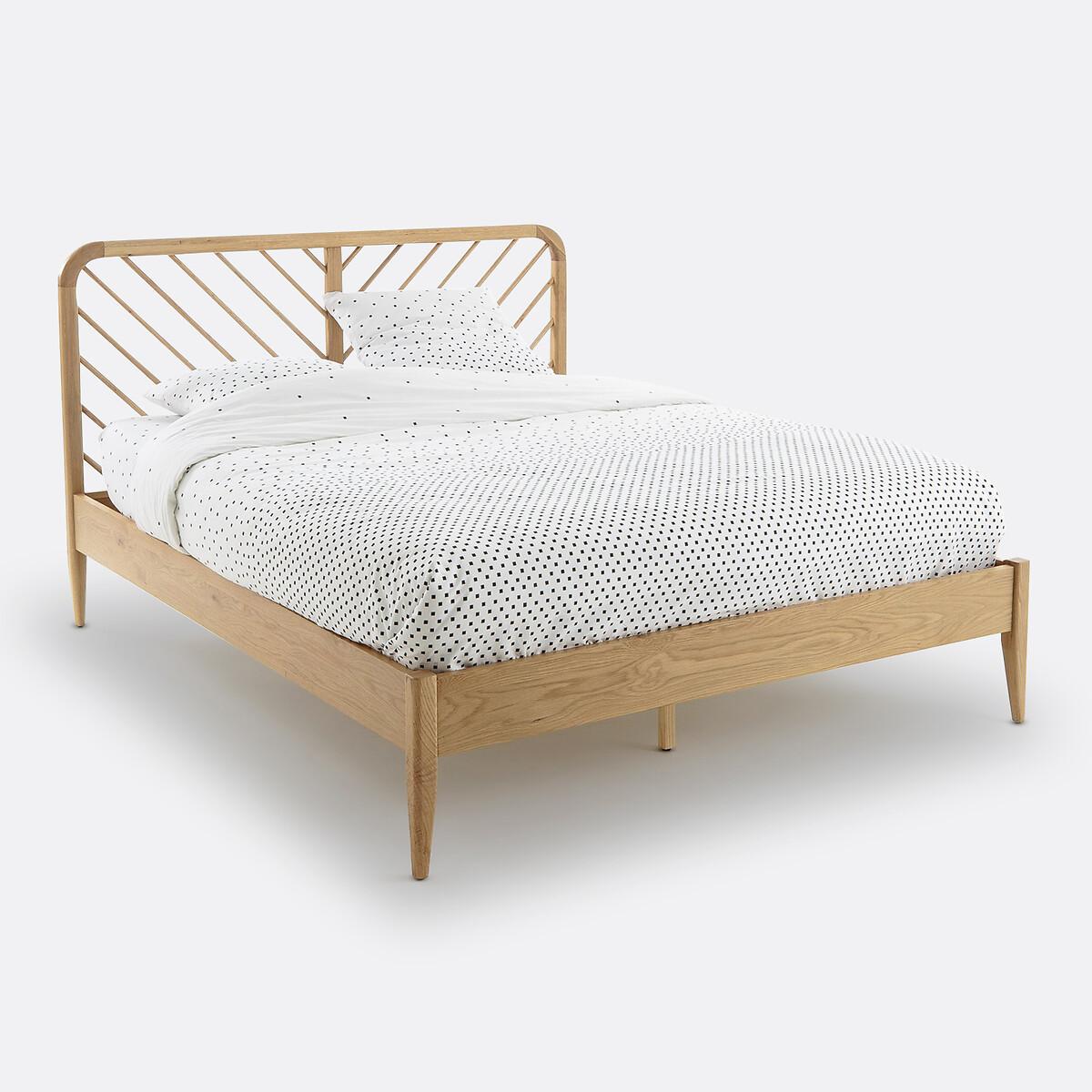 La Redoute Intérieurs Bett Anda mit Bettkasten aus massiver Eiche und Eichenfurnier