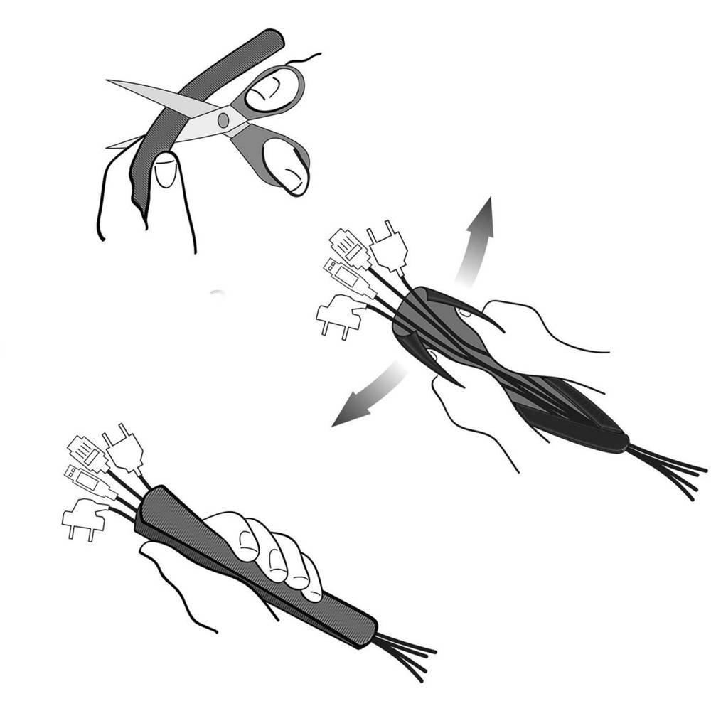 Label the Cable Label-the-cable Kabelschlauch Selbstschliessend Zuschneidbar Flexibel und Robust 25m LTC Cable Tube