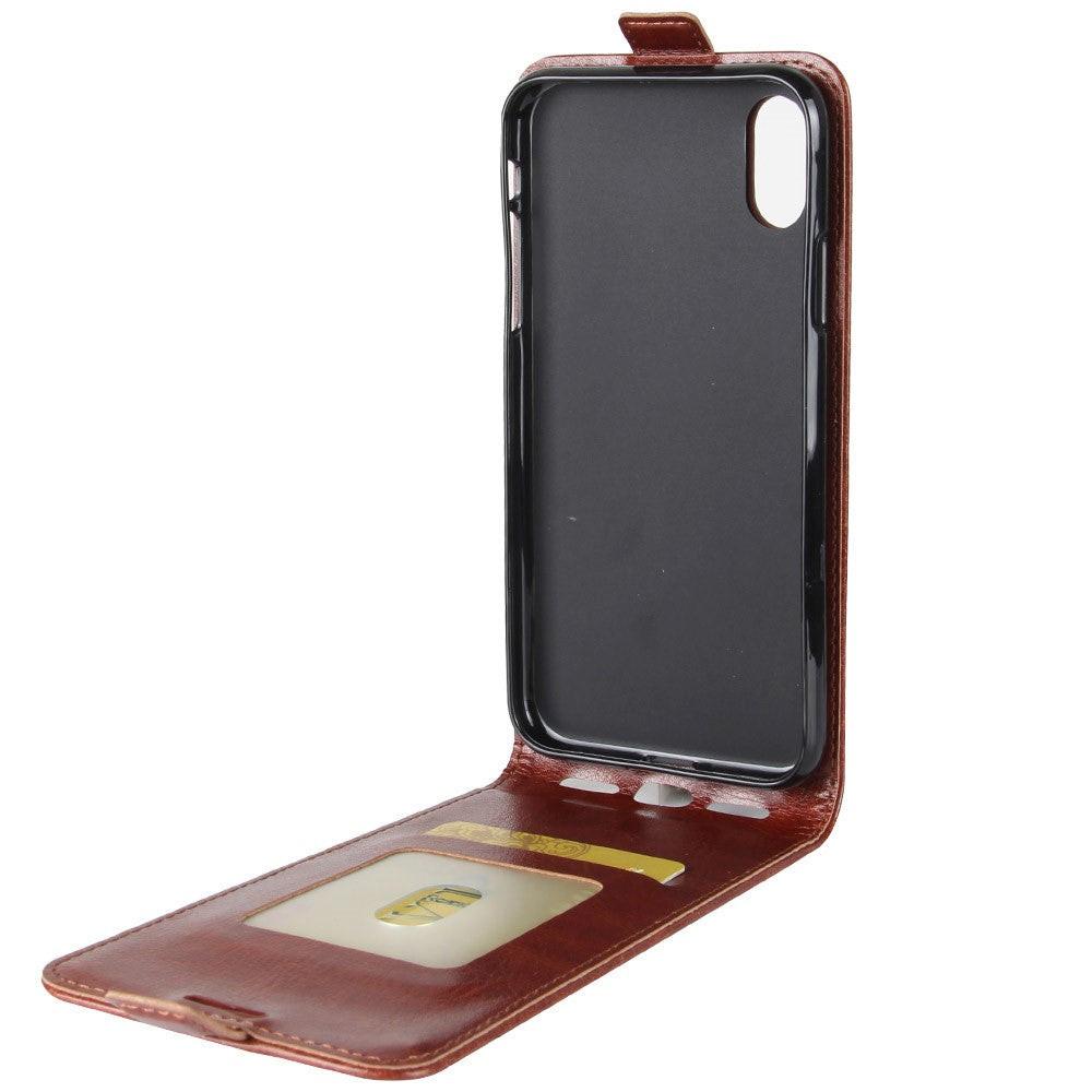 Cover-Discount iPhone Xs / X - Leder Flip Case Mit Fotofach Vertikal