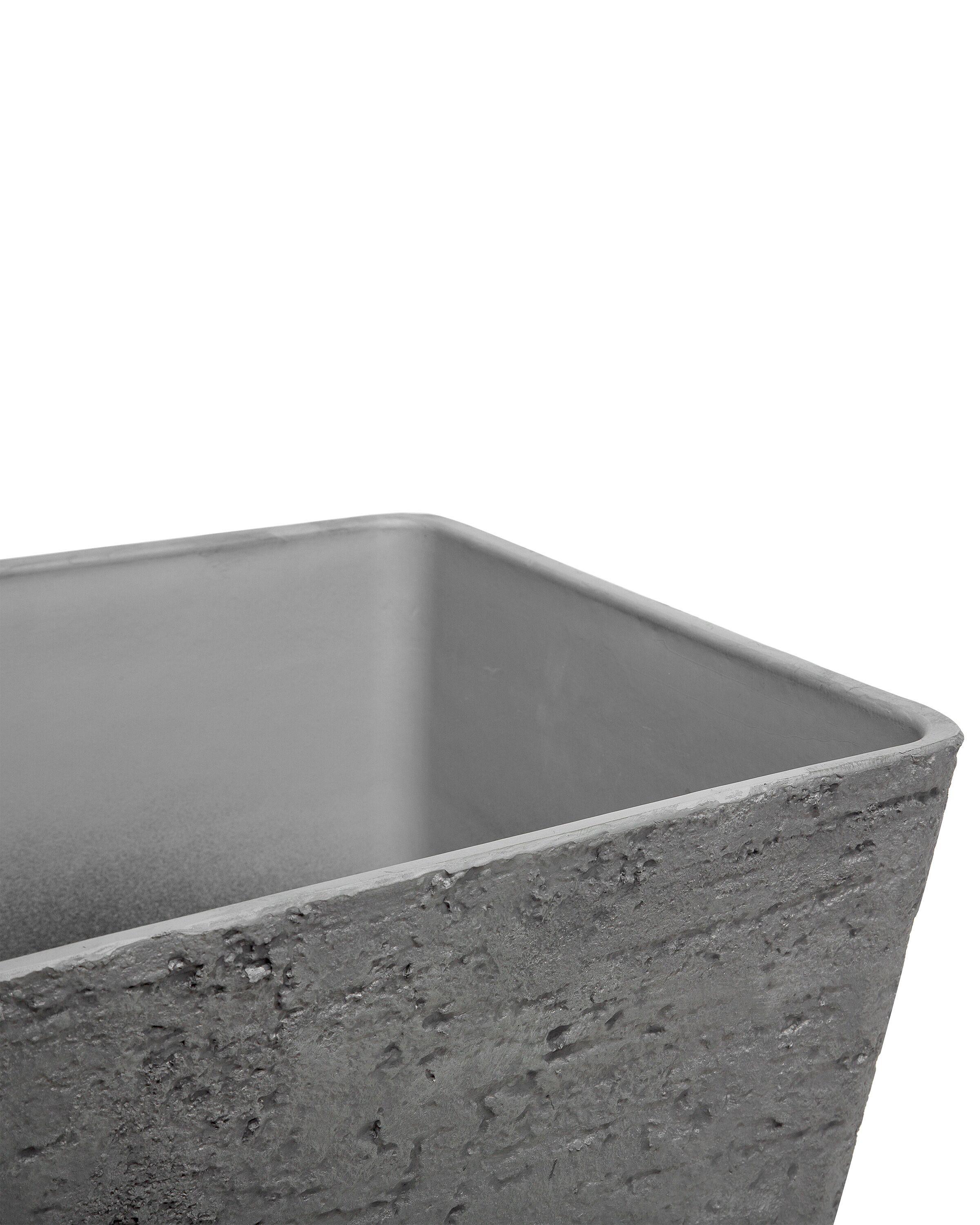 Beliani Set mit 2 Blumentöpfen aus Lehm-Faser-Mischung Industriell DELOS