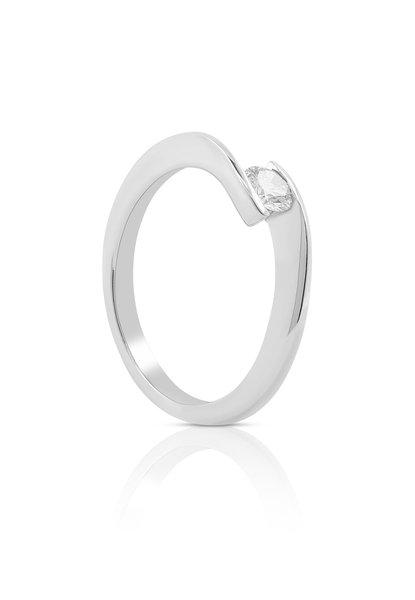 MUAU Schmuck Solitaire Ring Diamant 0.25ct. Weissgold 750