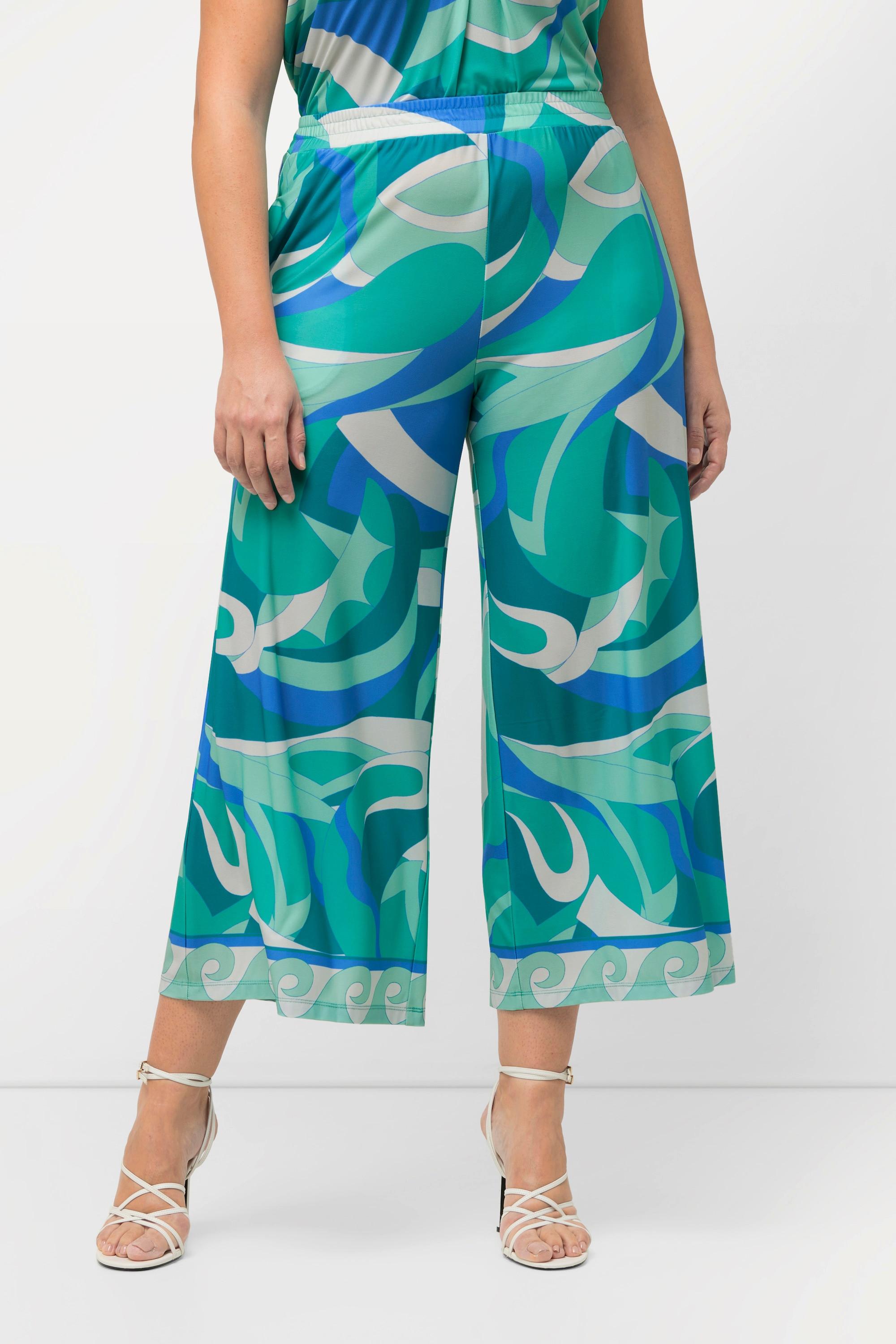 Ulla Popken Jersey Culotte Wadenlang Weites Bein Elastikbund