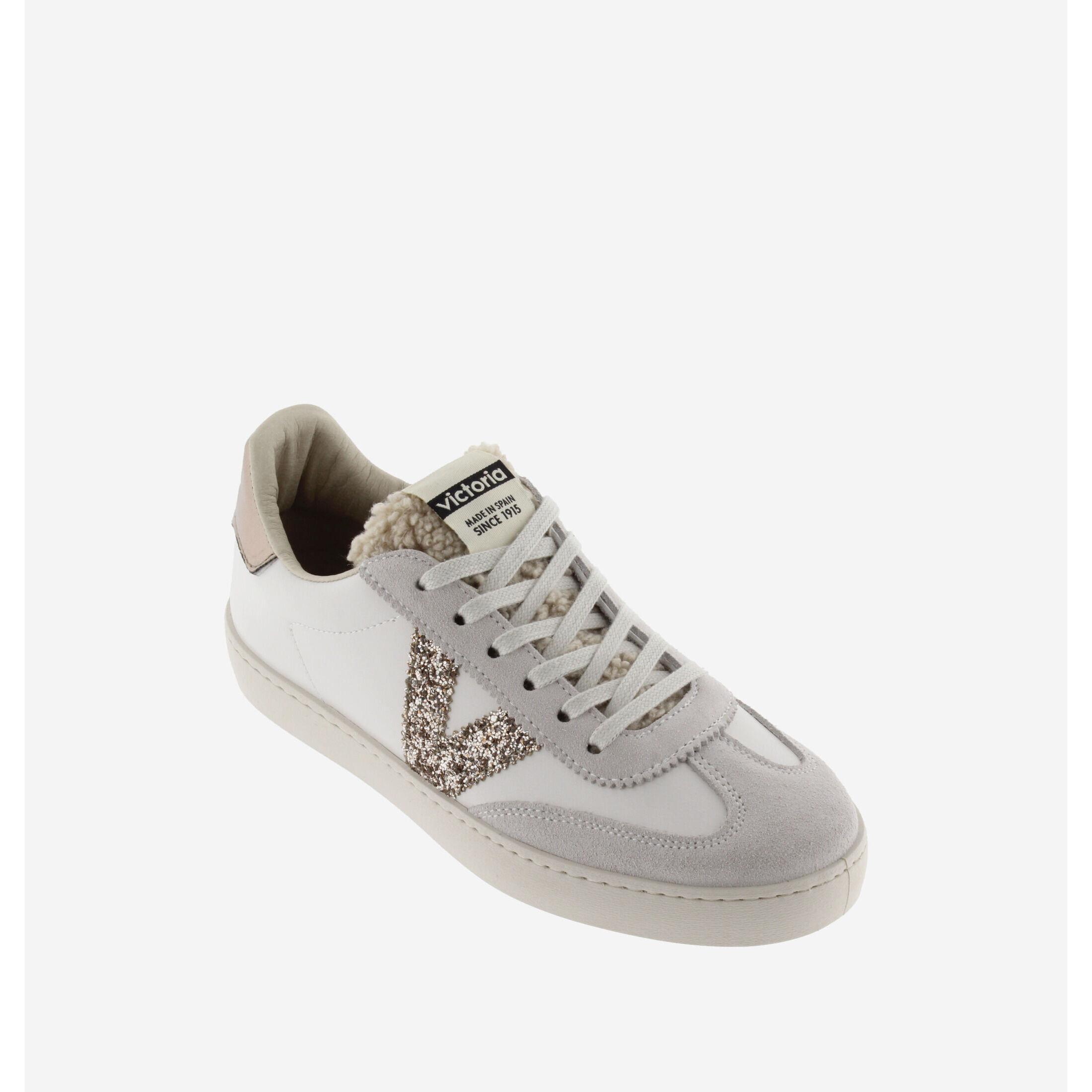 Victoria sneakers für en berlin ciclista efecto piel & piezas serraje & logo glitter
