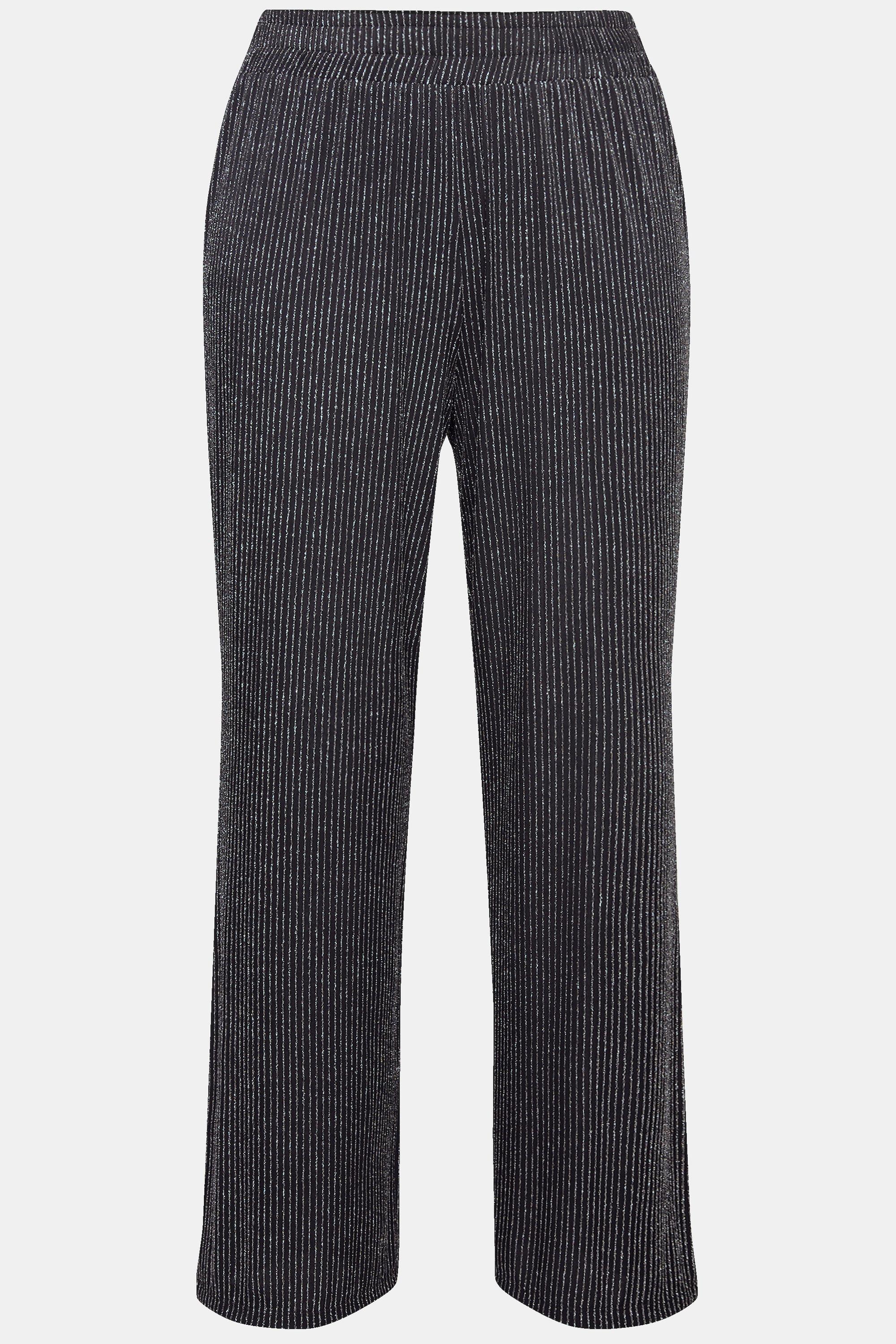 Ulla Popken Mary Glitzerstreifen Weites Bein Hose