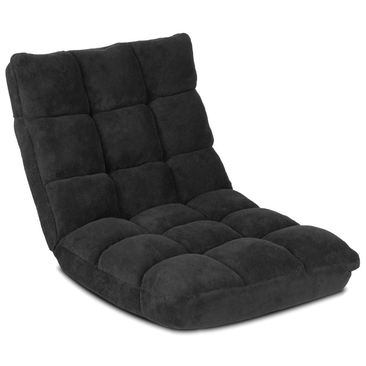 B2X Bodenstuhl Faltbares Lazy Sofa Faul Tatami Bodenkissen Schwarz/Grau/Kaffeebraun-Schwarz