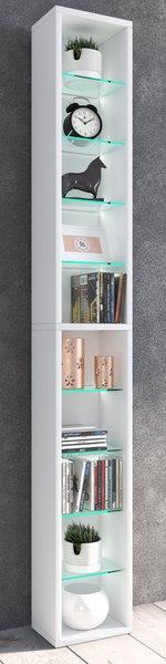 VCM Holzregal stehend | platzsparender CD-Schrank | Elegantes DVD-Regal stehend | Blu-Ray Regal | CD Regal - Rasato