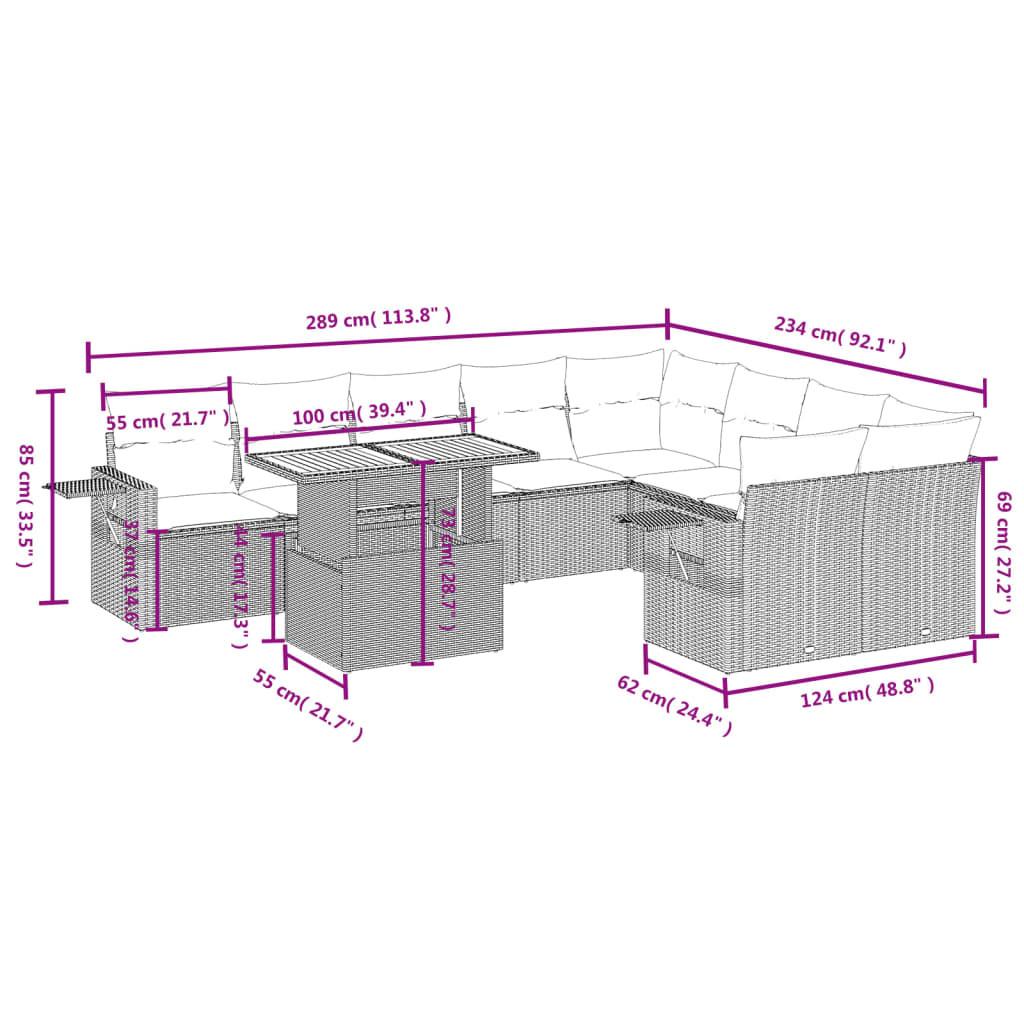 VidaXL Garten sofagarnitur poly-rattan