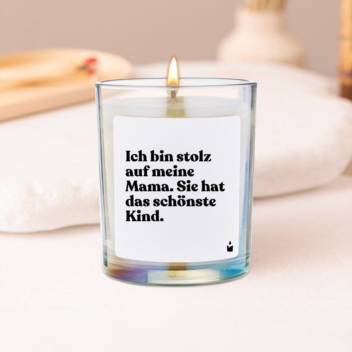 CandleHand Duftkerze Woody Ich bin stolz auf meine Mama. Sie hat das schönste Kind.