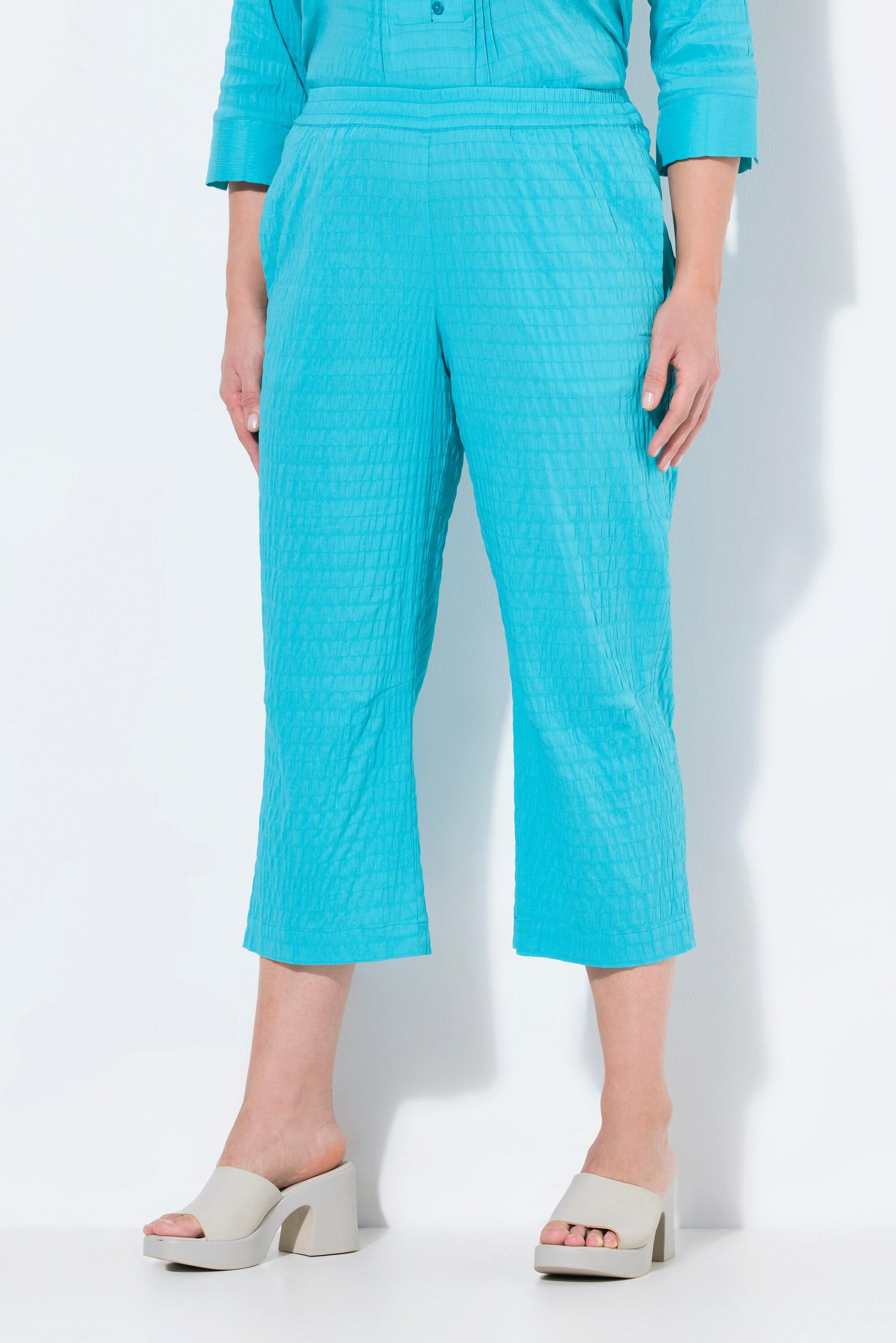 Ulla Popken 7/8-Hose Ruby, geformtes Knie, gerades Bein, Elastikbund