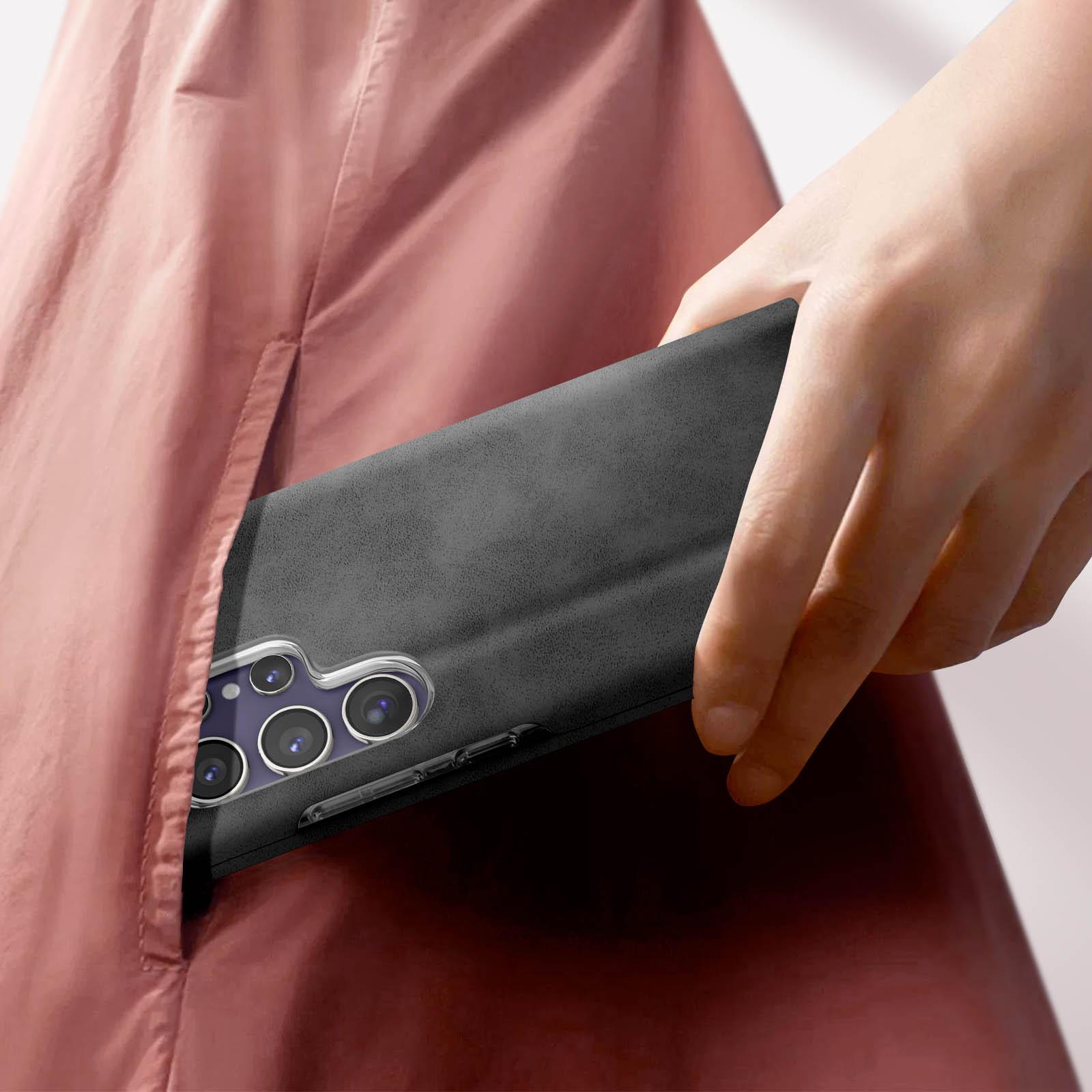 Avizar Kunstlederetui Galaxy S24 Ultra Schwarz