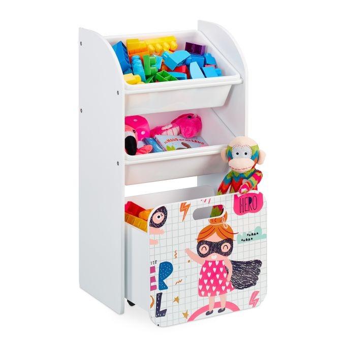 Northix Schmales Kinderregal mit Heldenmotiv
