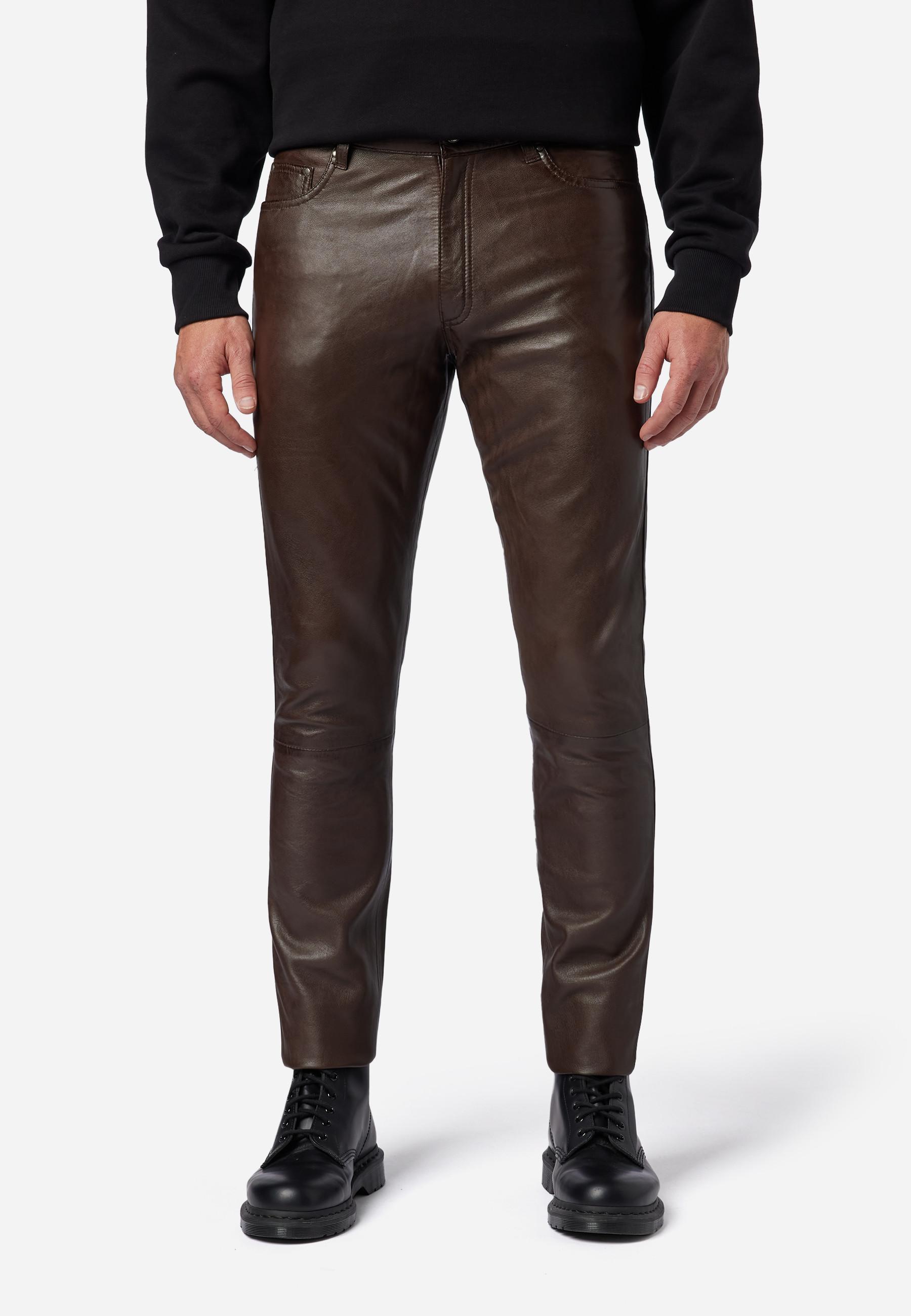 RICANO Slim Fit 5-Pocket Lamm Lederhose