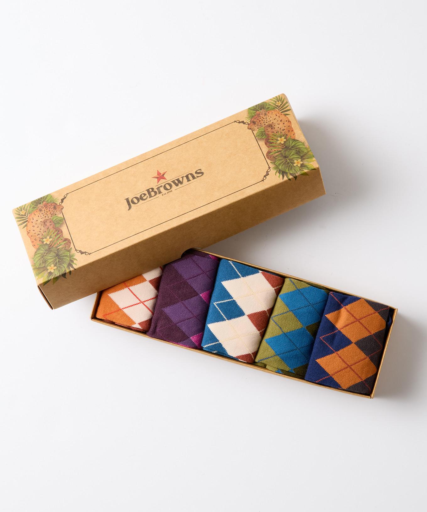 Joe Browns socken mit klassischem Argyle-Muster im 5er-Pack