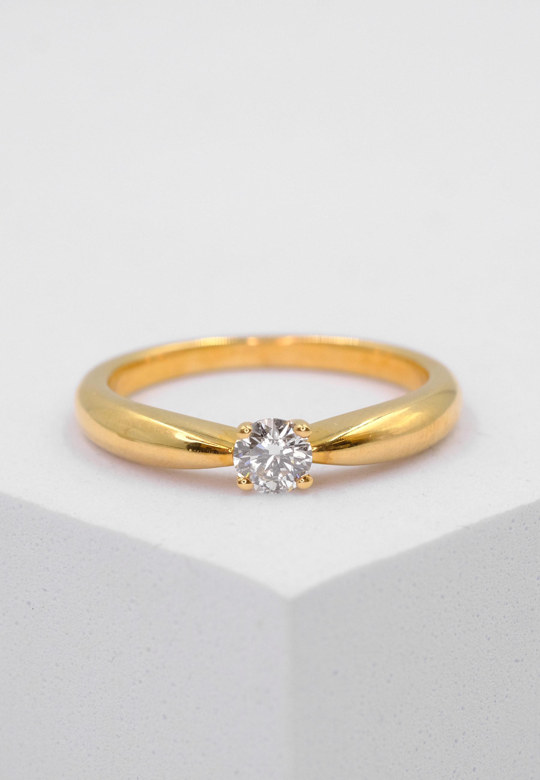 MUAU Schmuck Solitaire Ring Diamant 0.25ct. Gelbgold 750