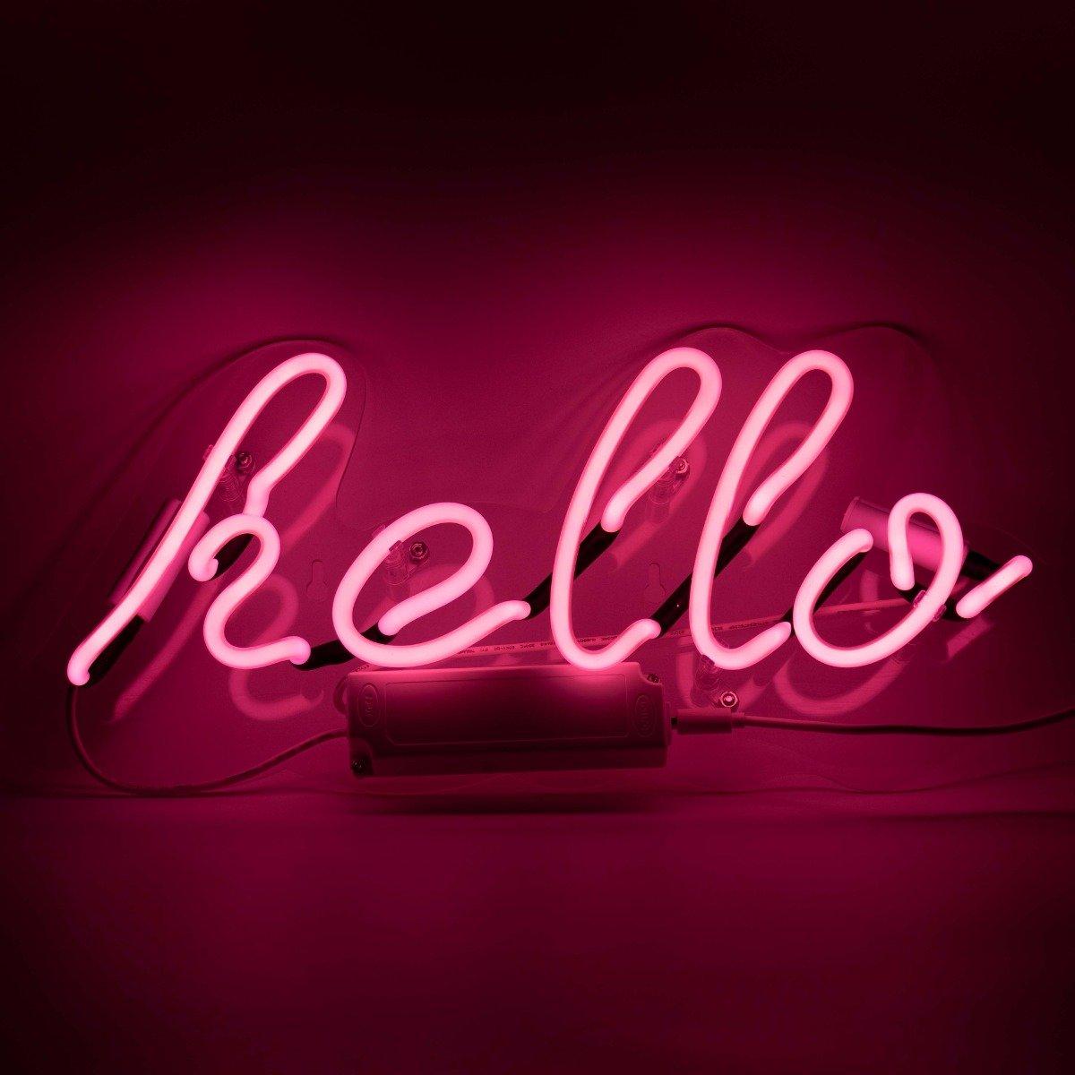 Locomocean Glas Wandneon - Hello pink