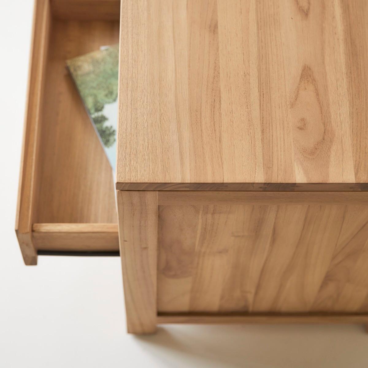 Tikamoon Schreibtisch aus massivem Teak mit Schubladenmodul Eden