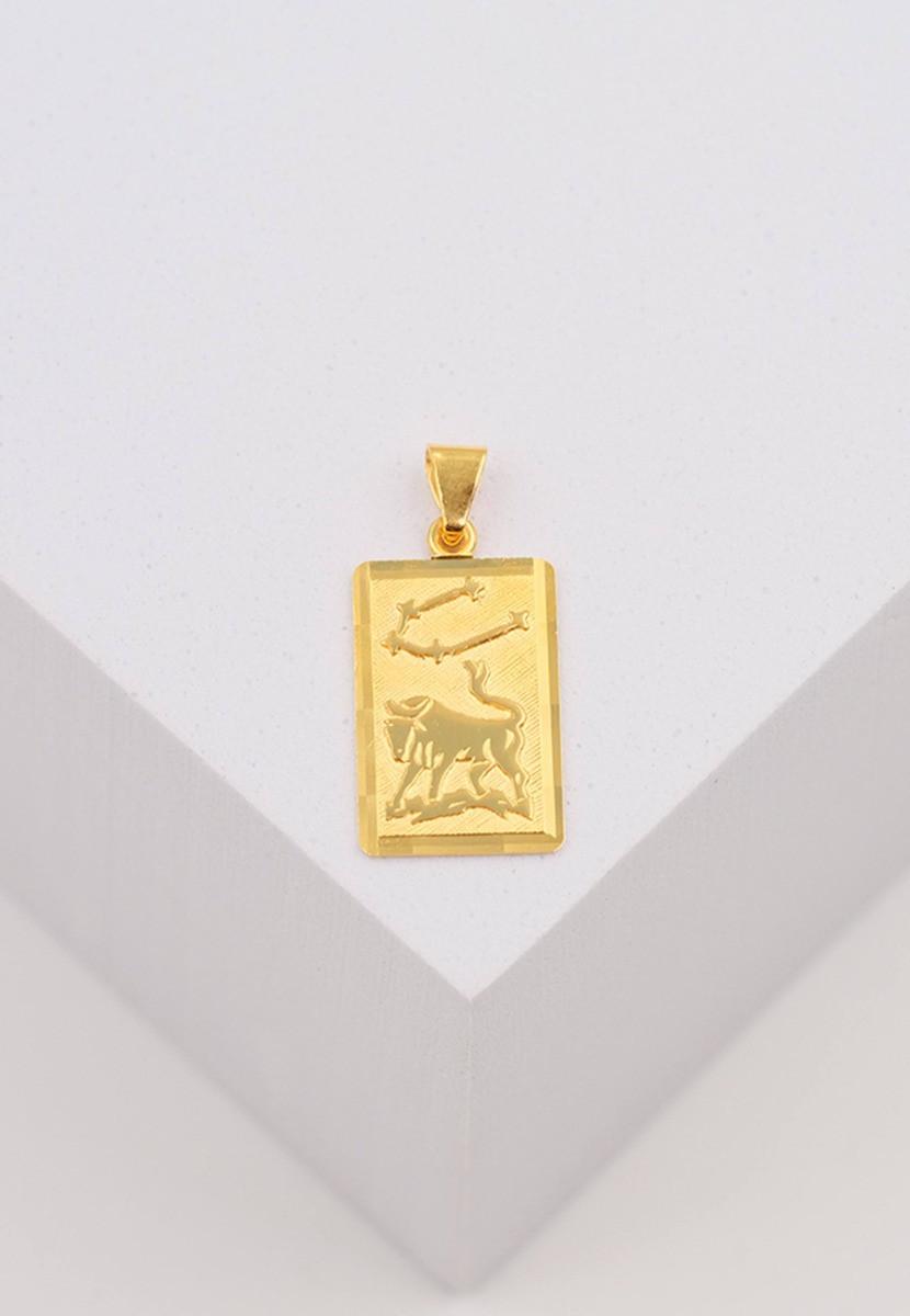 MUAU Schmuck Anhänger Sternzeichen Stier Gelbgold 750, 20x9mm