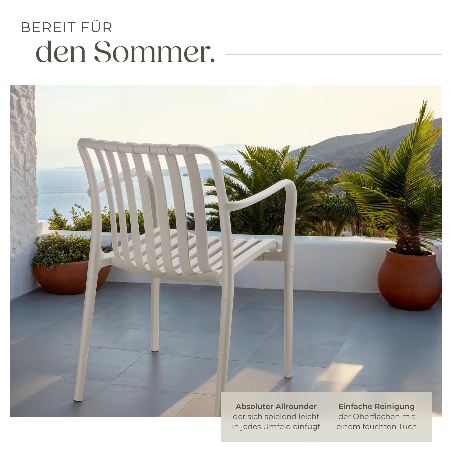 Tectake Gartenstühle wetterfest und UV-beständig platzsparend stapelbar