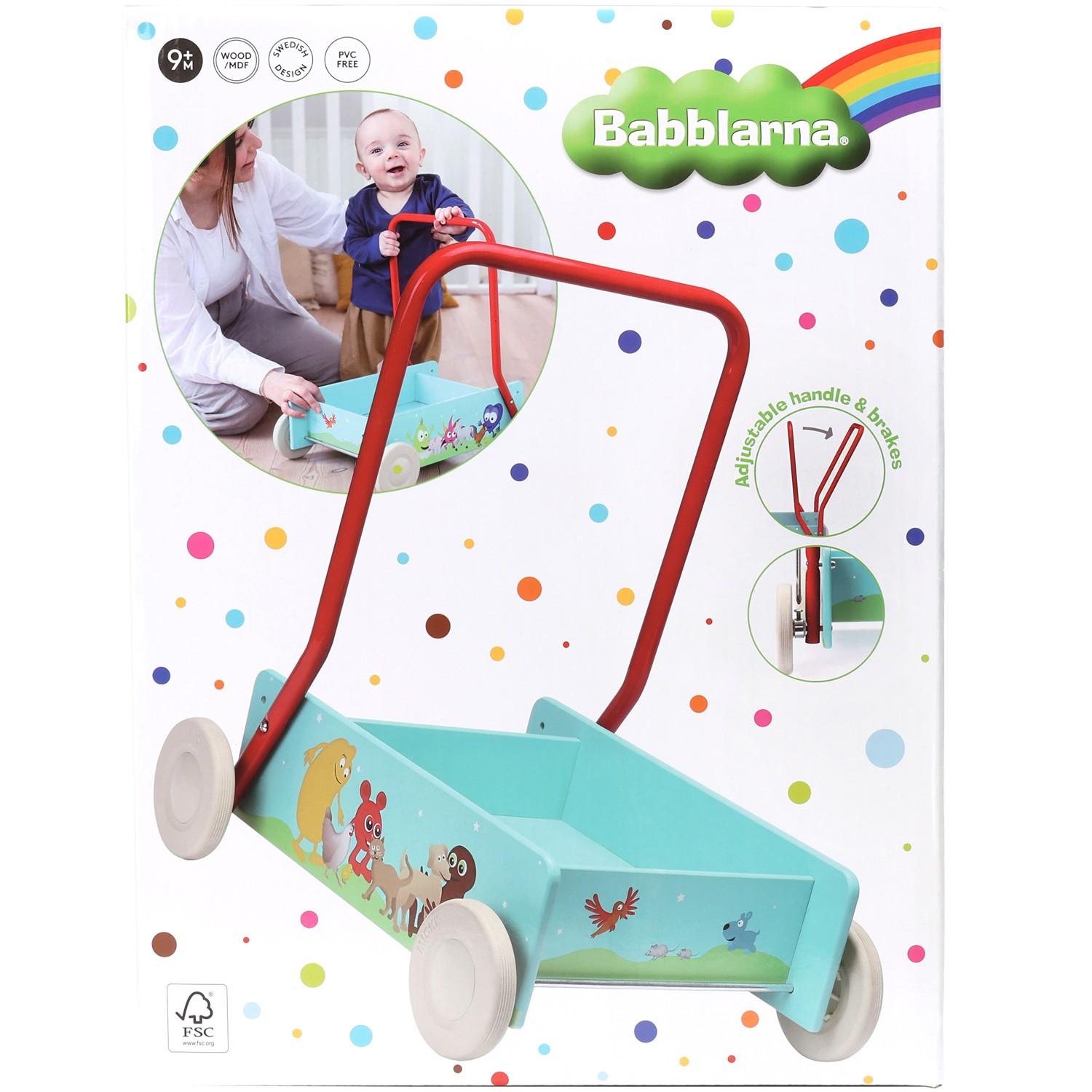 Babblarna Der Schwätzer lernt das Laufen im Kinderwagen