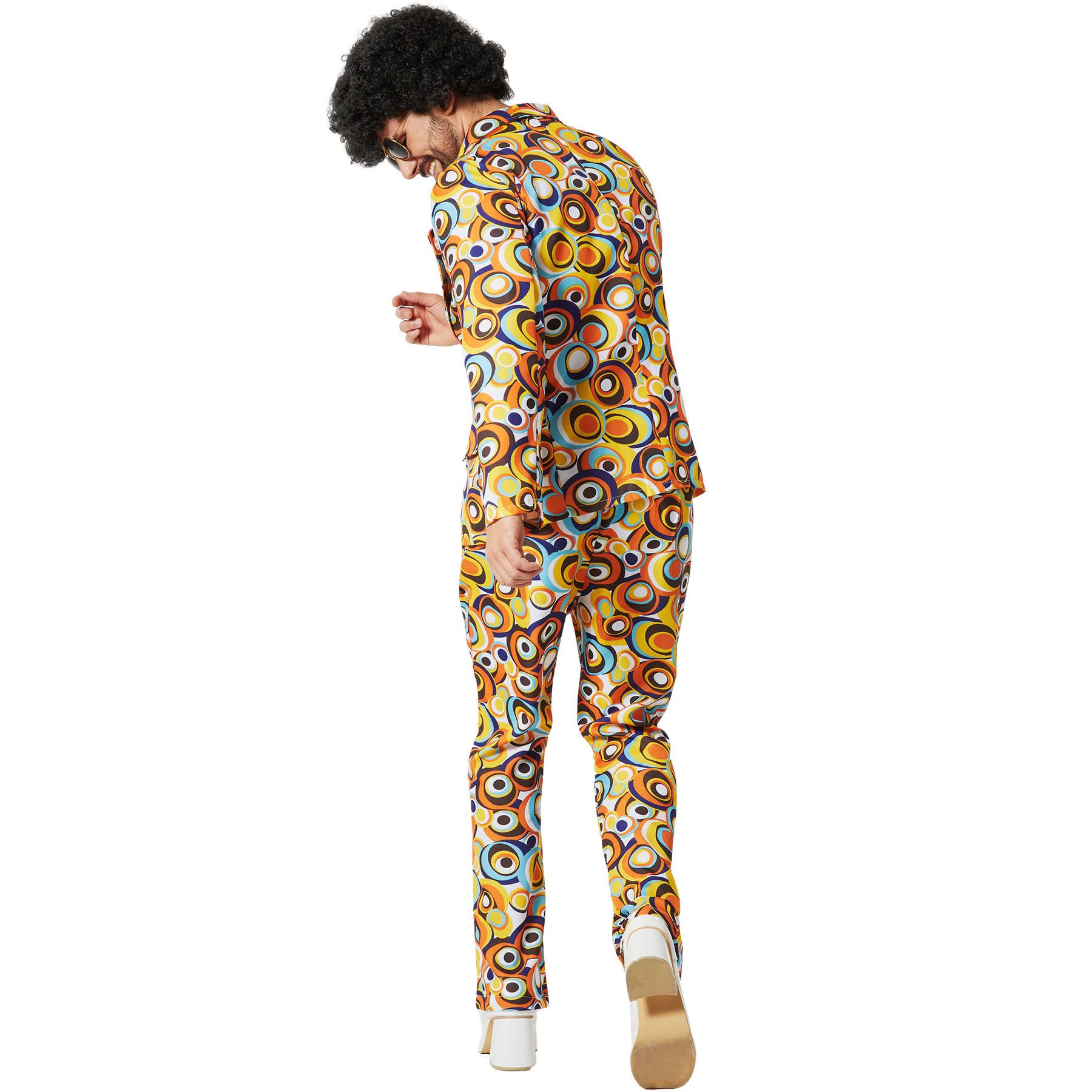 Tectake kostüm 70er Jahre Disco Retro-Kreis-Muster