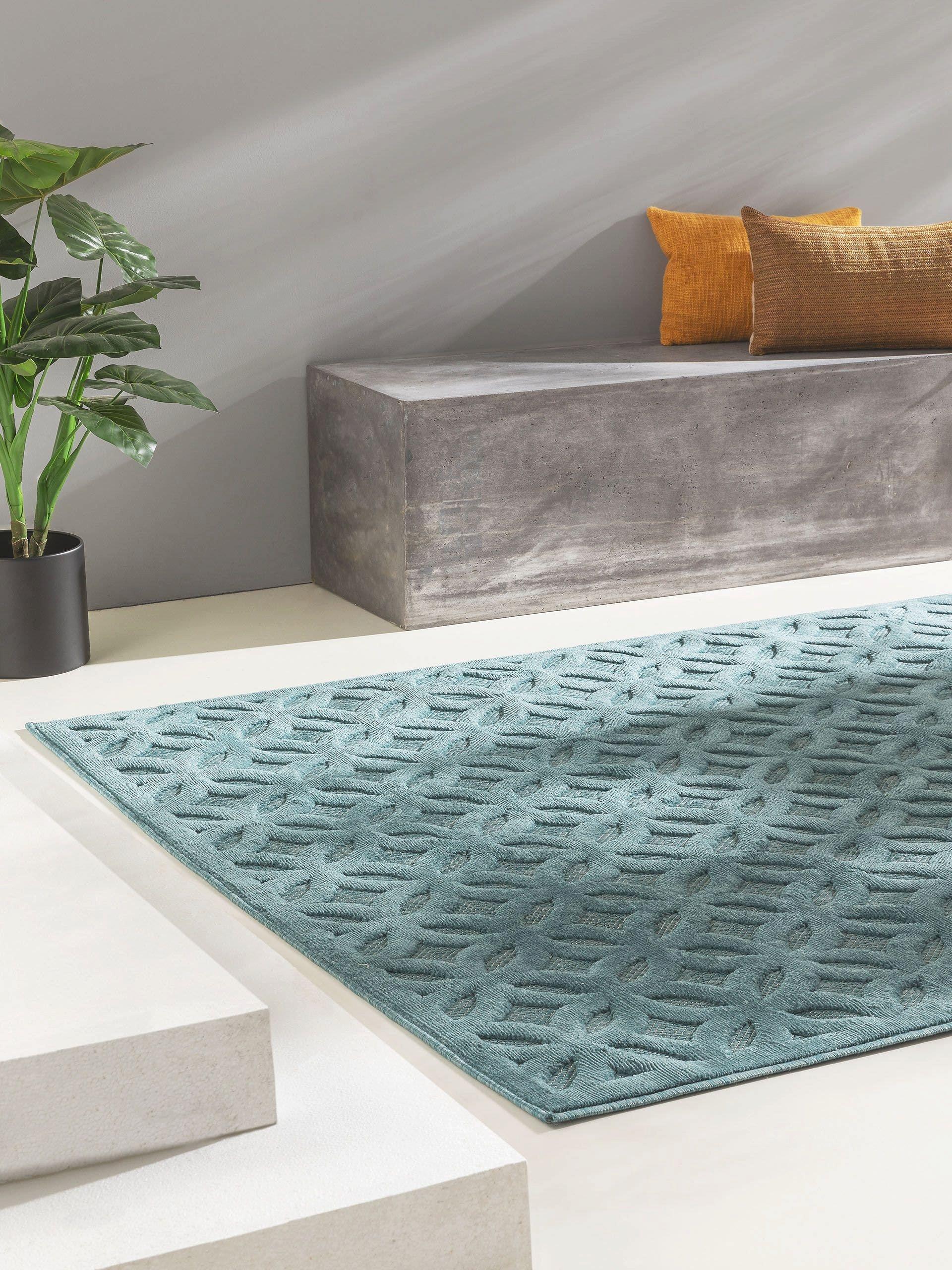 Benuta In- & Outdoor-Teppich Bonte Türkis