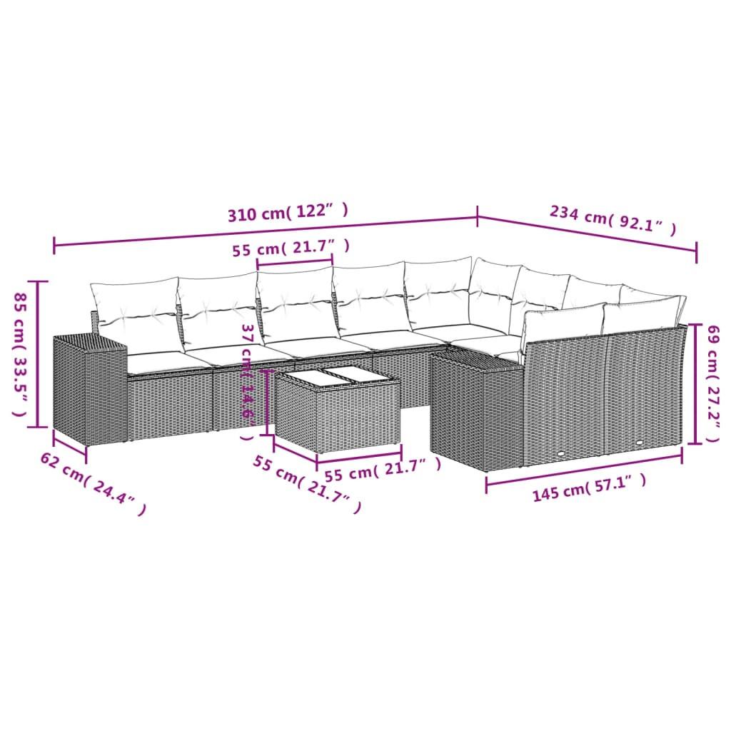 VidaXL Garten sofagarnitur poly-rattan