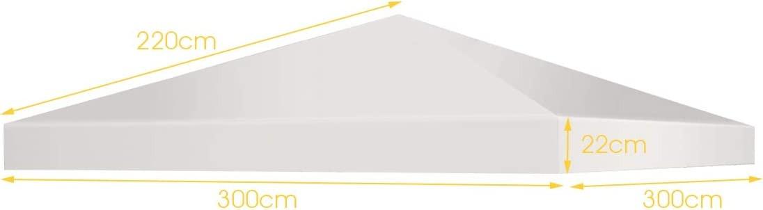 Northix Pavillon-Ersatzdach Sonnenschutzabdeckung mit Klettverschlüssen 300 x 300 cm Beige