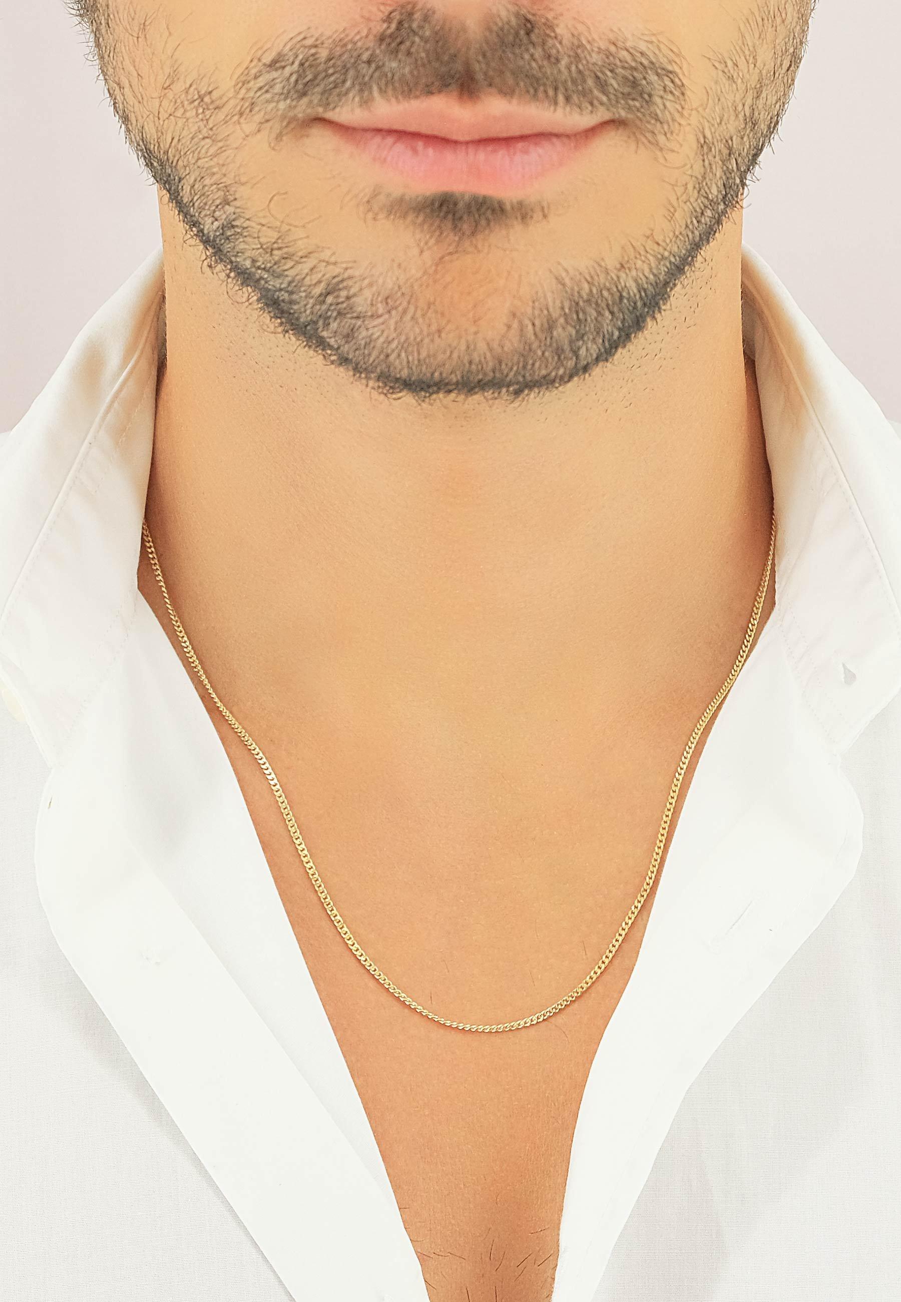 MUAU Schmuck Collier Panzer Gelbgold 585, 1.7mm, 60cm