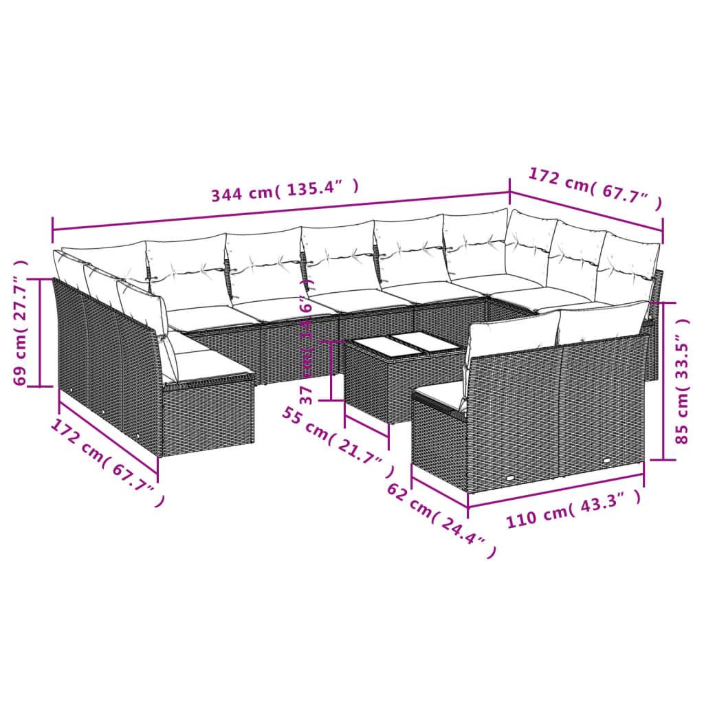 VidaXL Garten sofagarnitur poly-rattan