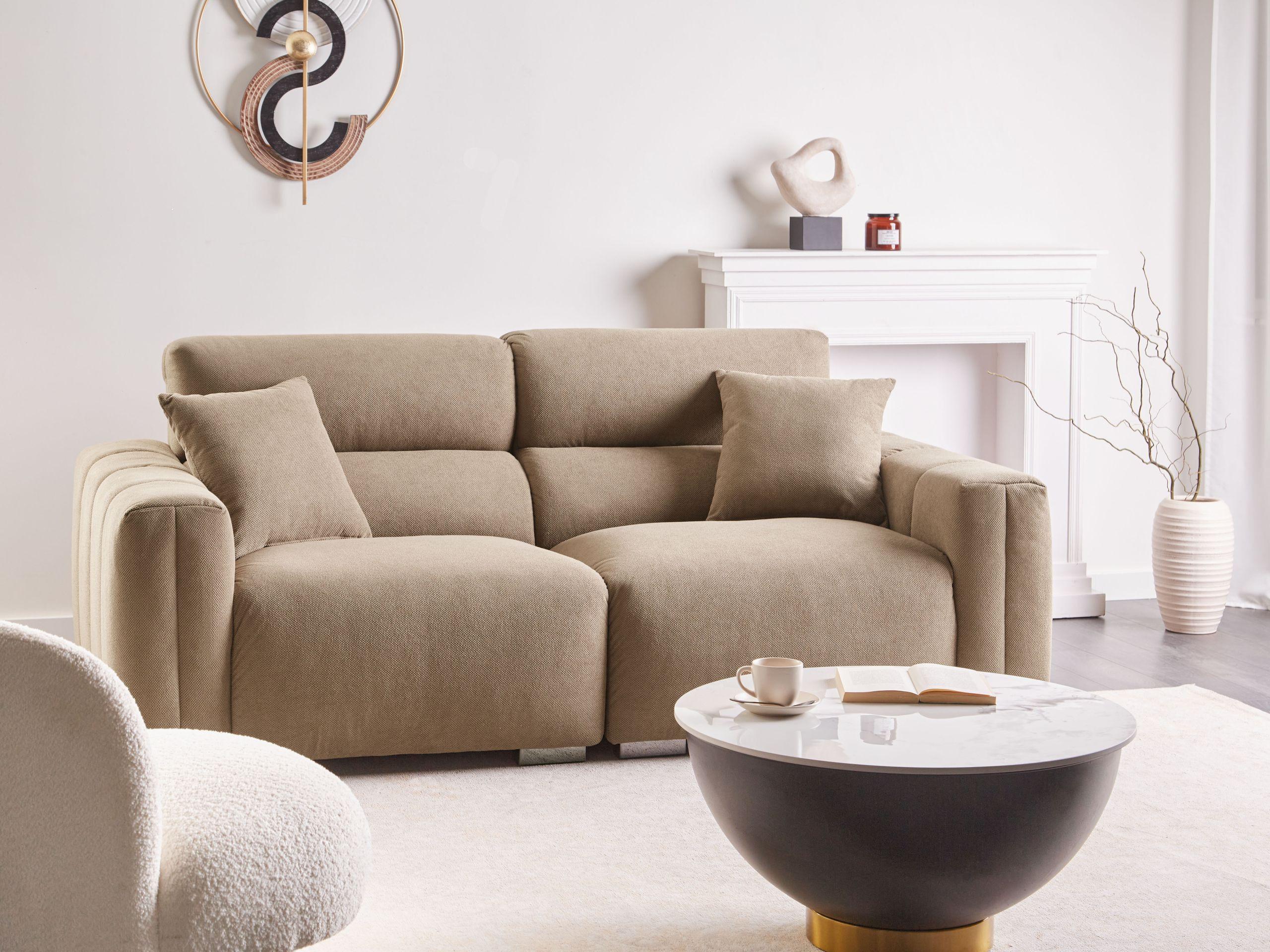Beliani 3 Sitzer Sofa aus Polyester Skandinavisch FAUSKAN