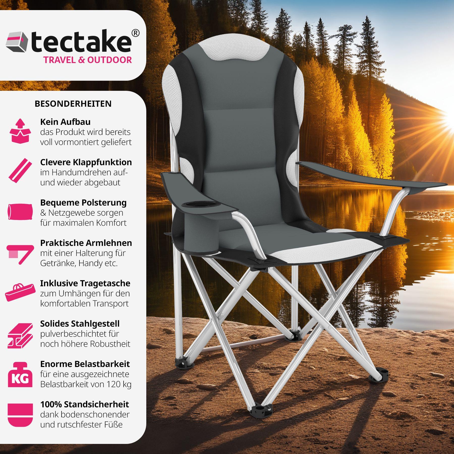 Tectake Campingstuhl mit Polsterung
