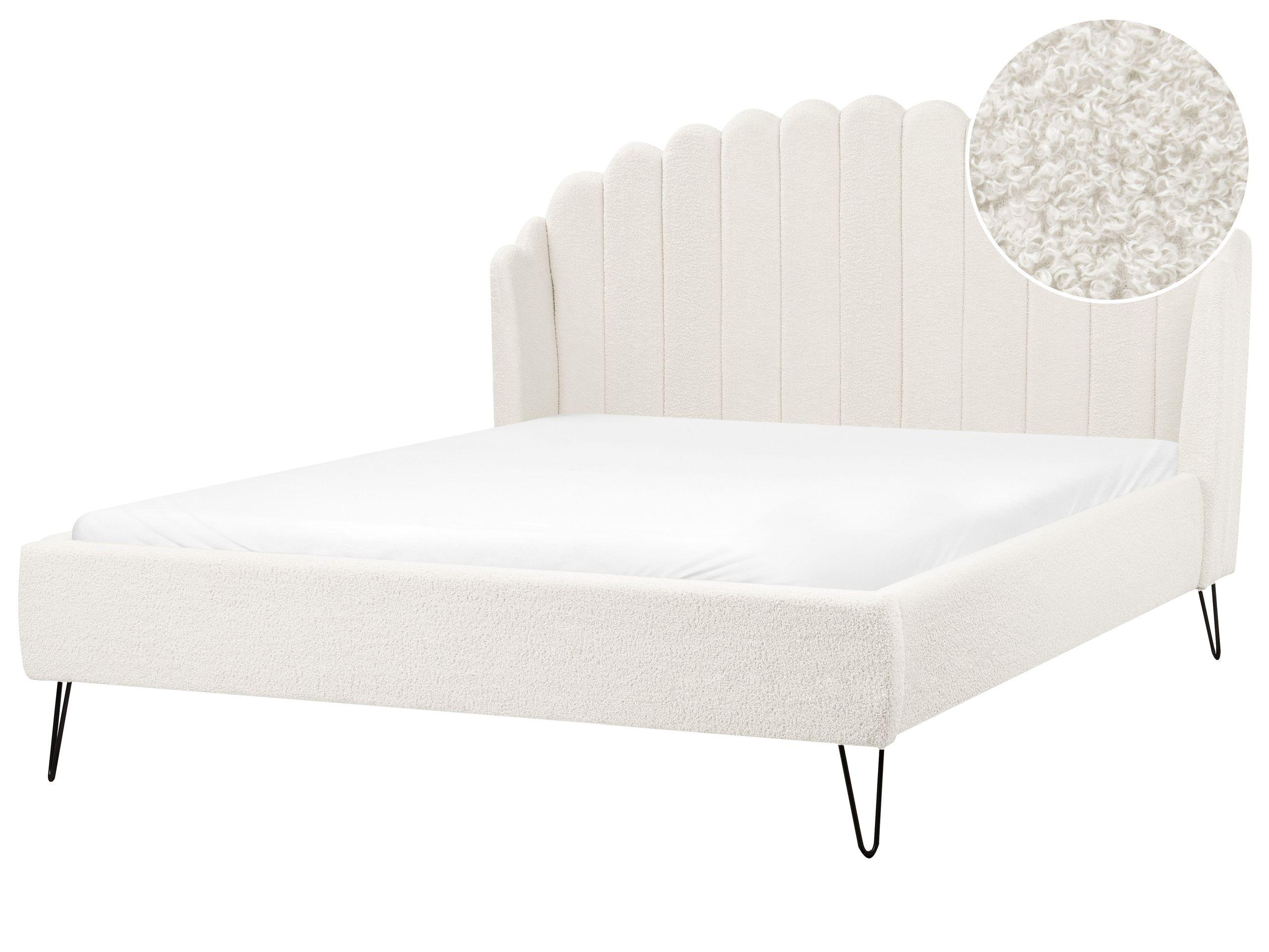Beliani Bett mit Lattenrost aus Bouclé Retro AMBILLOU
