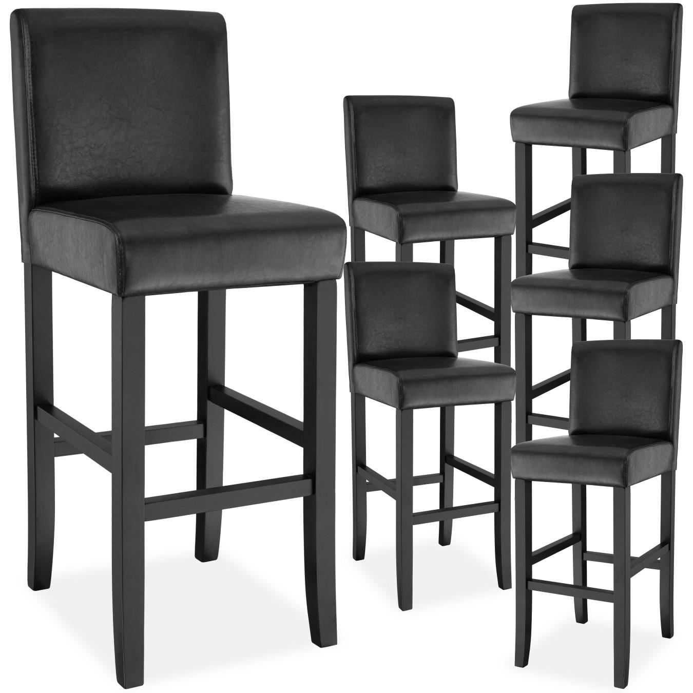 Tectake Barhocker aus Kunstleder 6er Set