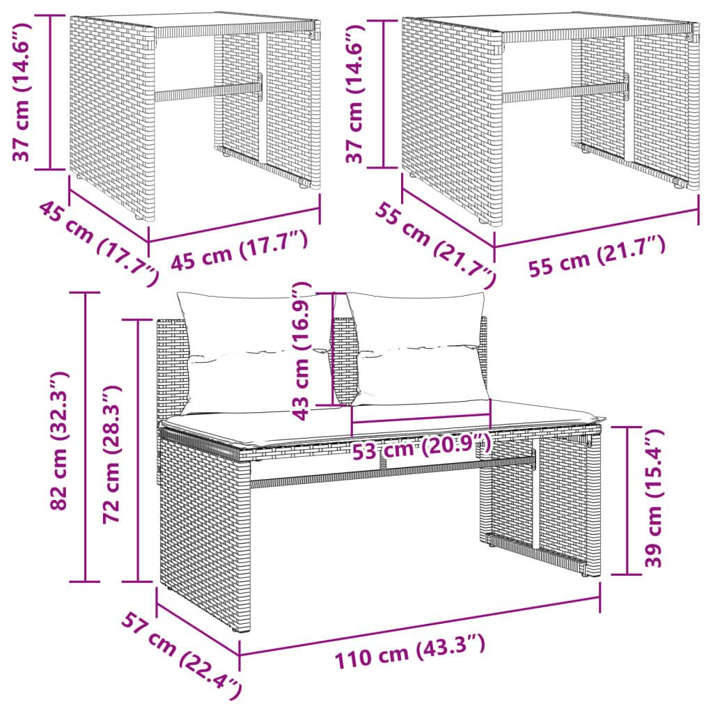 VidaXL Garten sofagarnitur poly-rattan