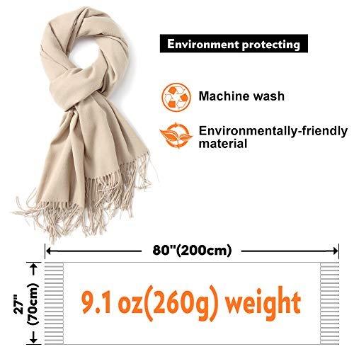 Only-bags.store Schal Warm Winter Herbst unifarben Baumwolle mit quasten/fransen, 40+ Farben Einfarbig & Kariert