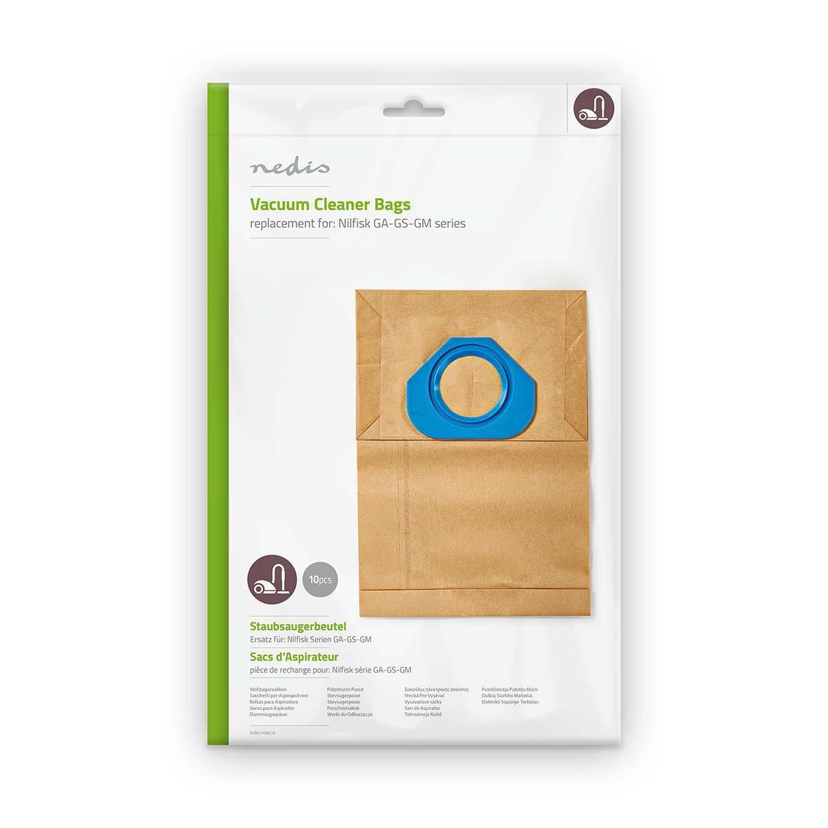 Nedis Staubsaugerbeutel | 10 Stk. | Papier | Meist verkauft für: Nilfisk | Farbe