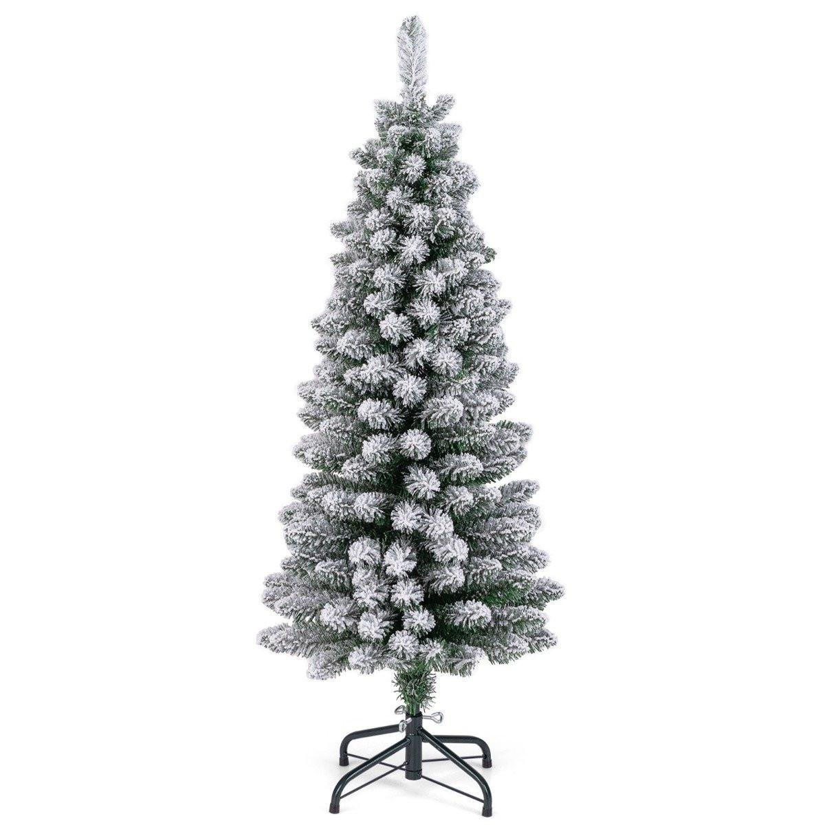 Northix Künstlicher Weihnachtsbaum Bleistift 120 cm Tannenbaum mit Schnee Grün