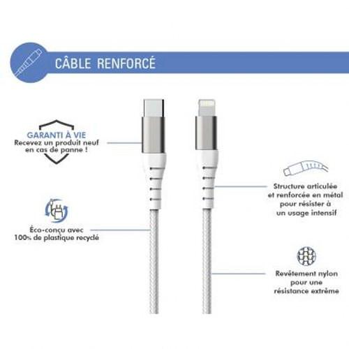Force Power Kabel verstärkt USB-C/Lightning 3m - 3A