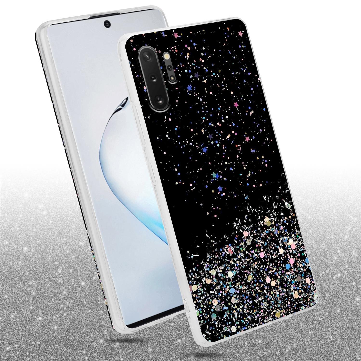 Cadorabo Hülle für Samsung Galaxy NOTE 10 PLUS TPU Silikon mit funkelnden Glitter